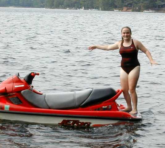 Kara dives from the jetski 7/99